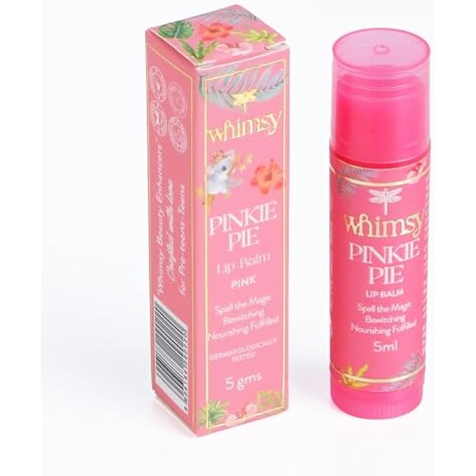 Whimsy NATURAL, ORGANIC TINTED LIP BALM FOR FOR KIDS|LIP BALM FOR DRY & CHAPPED LIPS|HYDRATED AND NOURISHING LIPS|ALL SKIN TYPE|INTENSE CARE|LIP BALM FOR SOFT, SMOOTH, MOISTURISED LIPS (PINKY PIE) - Image 1